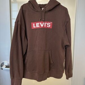 Levi’s Relaxed Brown Logo Hoodie size Large